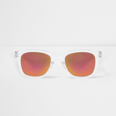 Boys clear retro mirror lens sunglasses